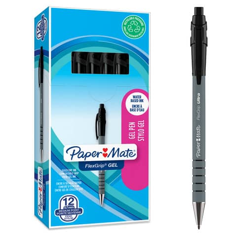 Penna gel a scatto M 0,7 Paper Mate FLEXGRIP GEL nero 2108217