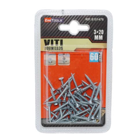 Viti per legno argentate Emi 20x3 mm conf. da 60 pezzi 8101476