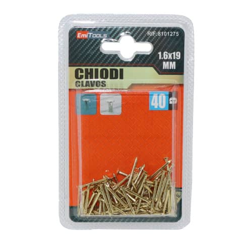 Chiodi dorati conf. 40 g 19x1,6 mm  8101275