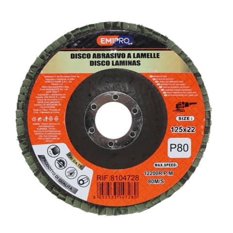 Disco abrasivo a lamelle Emi 125x22 mm grana P80 8104728