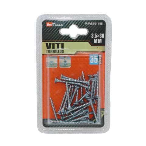 Viti per legno argentate Emi 30x3,5 mm conf. da 35 pezzi 8101485