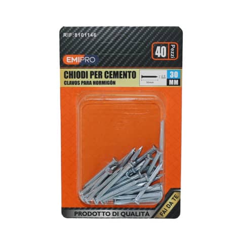 Chiodi per cemento Emi conf. 110 pz 30x2,5 mm 8101146