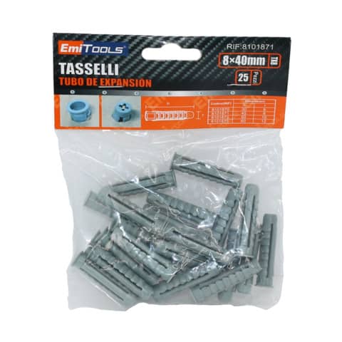 Tasselli per muro Emi D.8 mm conf. da 25 pezzi 8101871