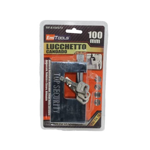 Lucchetto in acciaio grande a pistone Emi 100x20x55 mm 8100573