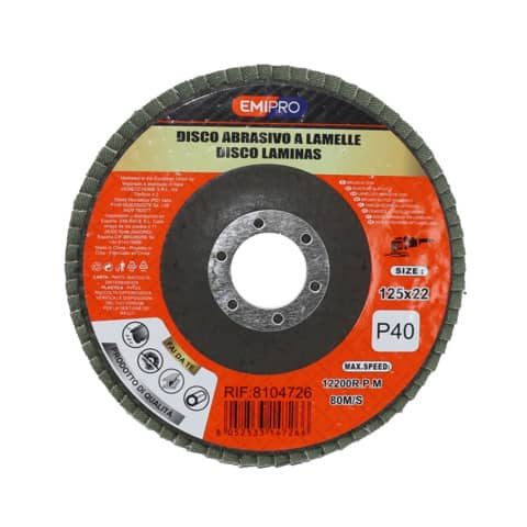 Disco abrasivo a lamelle Emi 125x22 mm grana P40 8104726