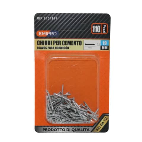 Chiodi per cemento Emi conf. 110 pz 19x1,6 mm 8101144