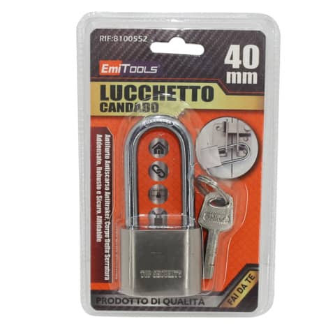 Lucchetto in acciaio Emi anello lungo 40x85 mm 8100552