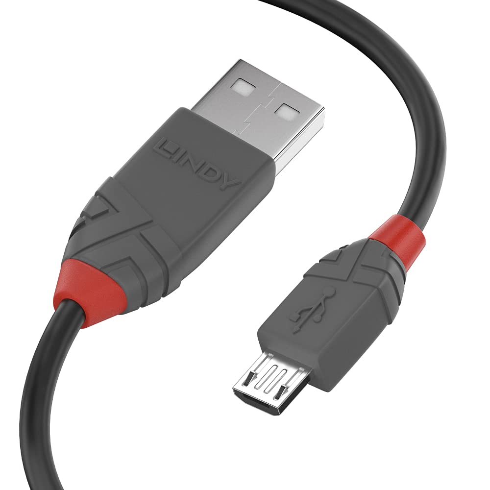 5M USB 2.0 KABEL A / MICROB, ANTHRA