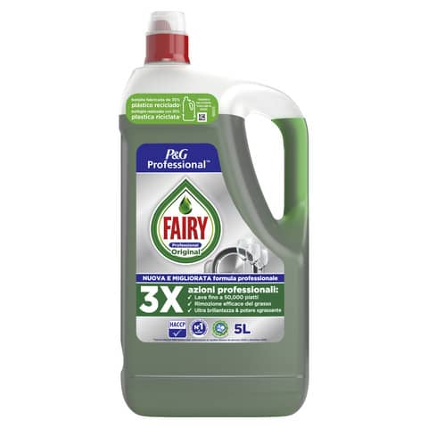 Detergente liquido per stoviglie Fairy Original verde - Flacone 5 L PG223