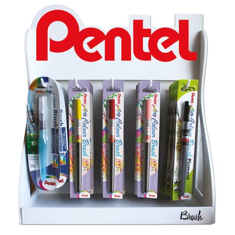 Espositore 30 blister Pentel Colour Brush Center colori assortiti 0022180