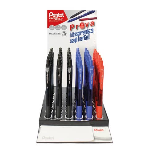 Display da banco Pentel Energel bl110 a scatto - 48 pezzi - colori assortiti 0100801