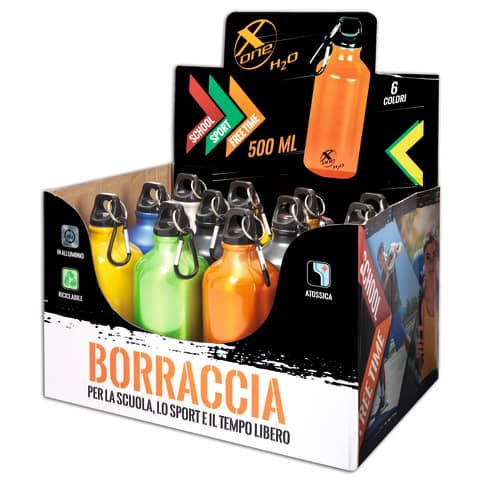 Espositore borraccia Nikoffice x-one activity - 12 pezzi - capacità 500 ml 57NIK001