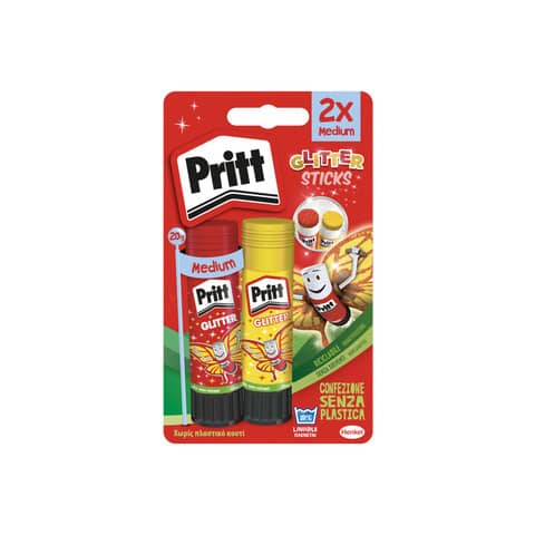 Espositore 12 blister di colla stick Pritt Glitter 20 g blister da 2 pezzi 2744164