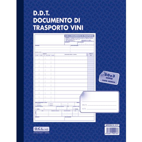 Blocco documento di trasporto vini O.C.L. 50x3 copie 0117N