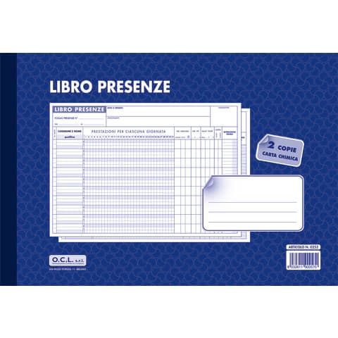 Blocco libro presenze O.C.L. 30,5x21,6 cm 50x2 copie 0252