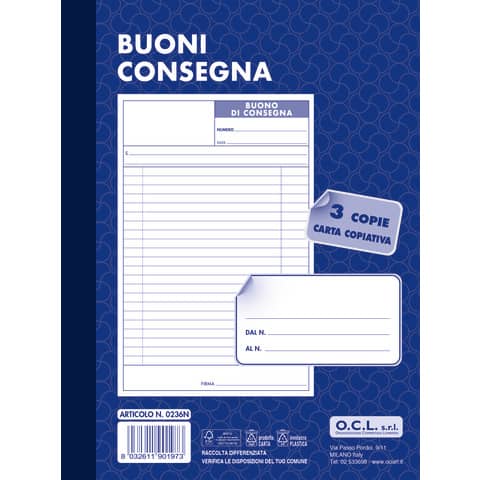 Buoni consegna O.C.L. 15x20 cm 50x3 copie 0236N