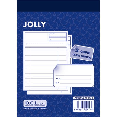 Blocco jolly O.C.L. 10,8x15,3 cm 50x2 copie 0153N