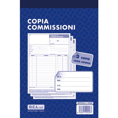 Blocco copia commissioni O.C.L. 50x3 copie 0350N