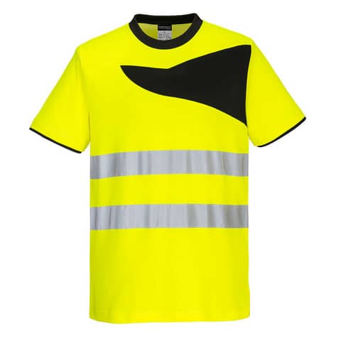 T-SHIRT ALTA VISIBILITÀ GIALLO FLUO TRASPIRANTE PW213 PORPW213