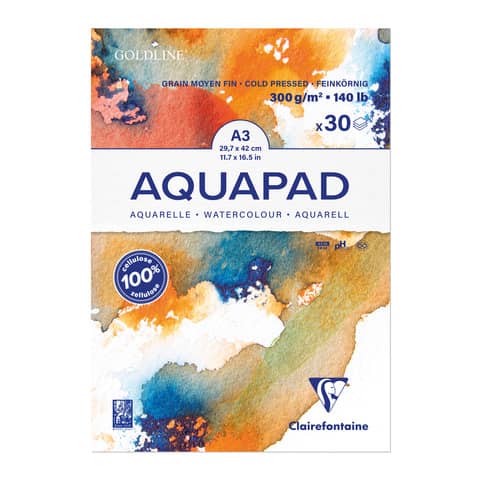 Maxiblocco Clairefontaine Goldline Acqua conf. 3 pz - formato A3 - 975722C