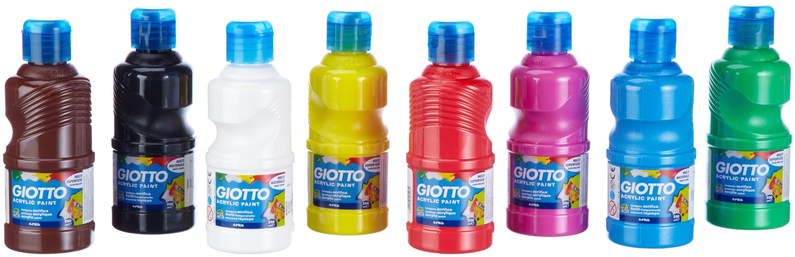 Schoolpack tempera pronta acrilica - Giotto conf. 8 pezzi  assortiti F53510000