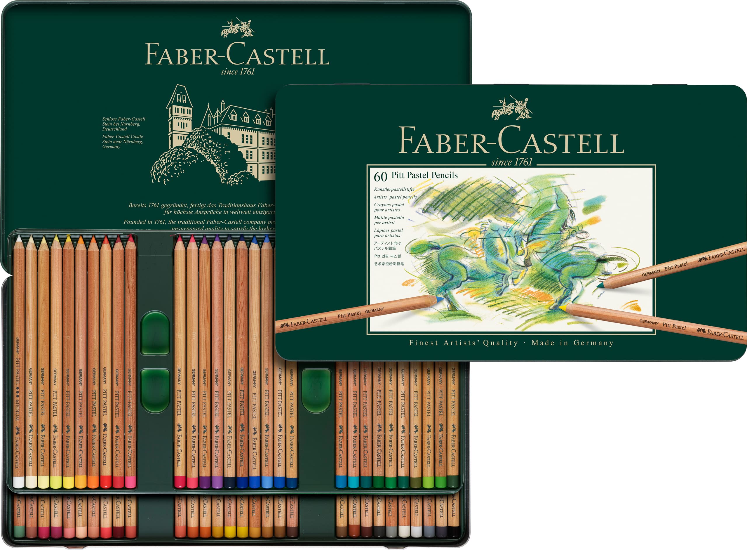 Confezione Matite Colorate Pitt Pastel Faber-Castell 60 Colori assortiti