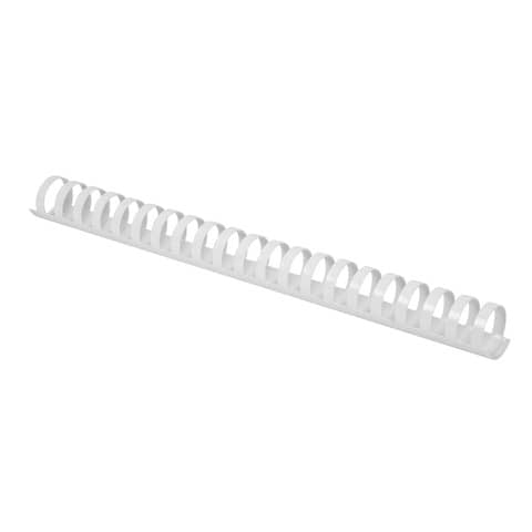 Spirali in plastica per rilegatura Q-Connect 22 mm in PVC conf. 50 pz bianche - KF32117