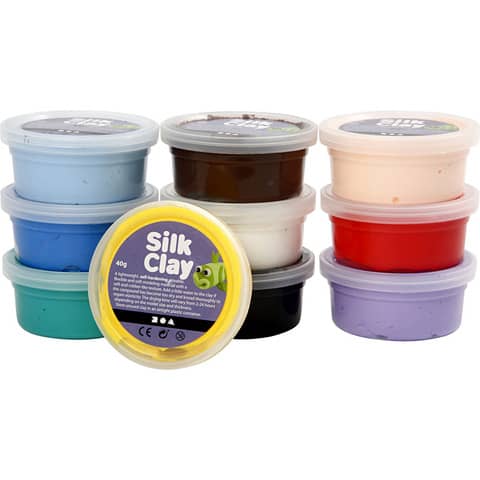 Pasta modellabile Silk Clay® 40 g - in conf. da 10 pezzi in colori assortiti 79143