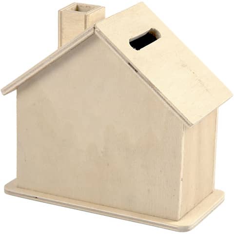 Scatola portasoldi Creativ Company in legno a forma di casetta 10,1x10x5,4 cm 574720