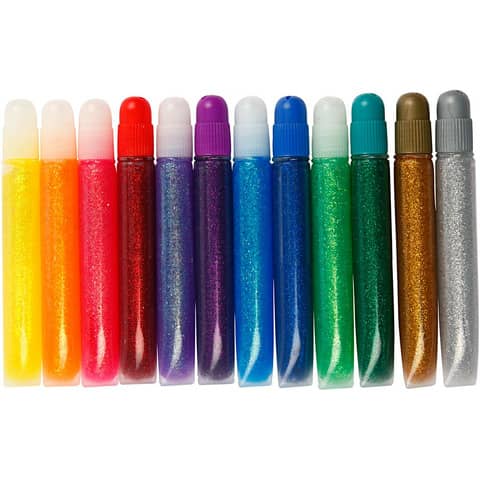 Colla glitter Creativ Company in tubetto da 10 ml - conf. da 12 pezzi colori assortiti - 31800