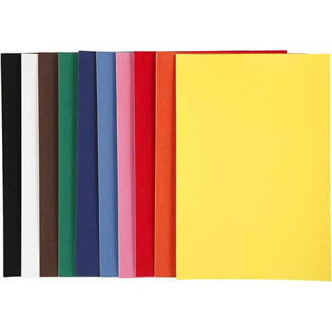 Carta velluto Creativ Company formato A4 140 g/m2 - conf. da 10 fogli in colori assortiti - 270690