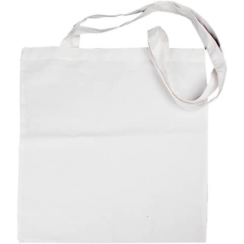 Shopping bag con manici lunghi 100% cotone Creativ Company - 38x42 cm - bianco - 499000