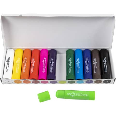 Colore in tubetto Soft Color Stick Colortime in conf. da 12 pezzi assortiti 38135