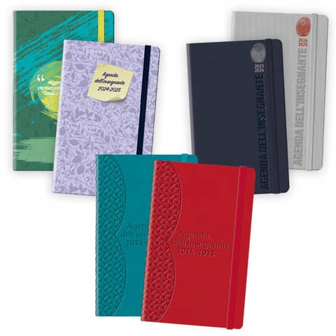 Agenda dell'insegnante 2025 Castelli bigiornaliera con elastico - conf. 10 pz assortiti - 13x21 cm - 25-I38WB99