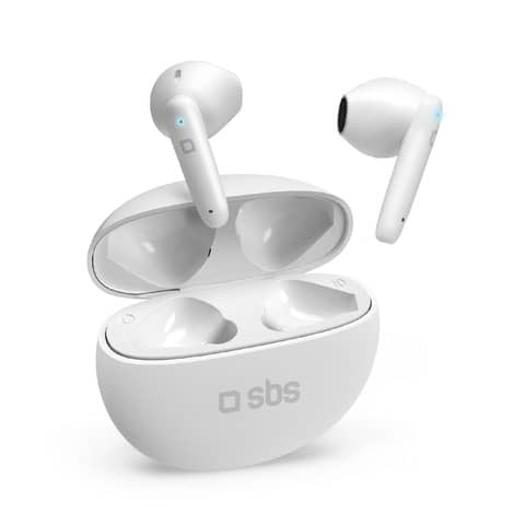 Auricolari TWS SBS Pure Drops semi in ear - controlli touch - ENC - case da 380 mAh - bianco SBS bianco  1 -