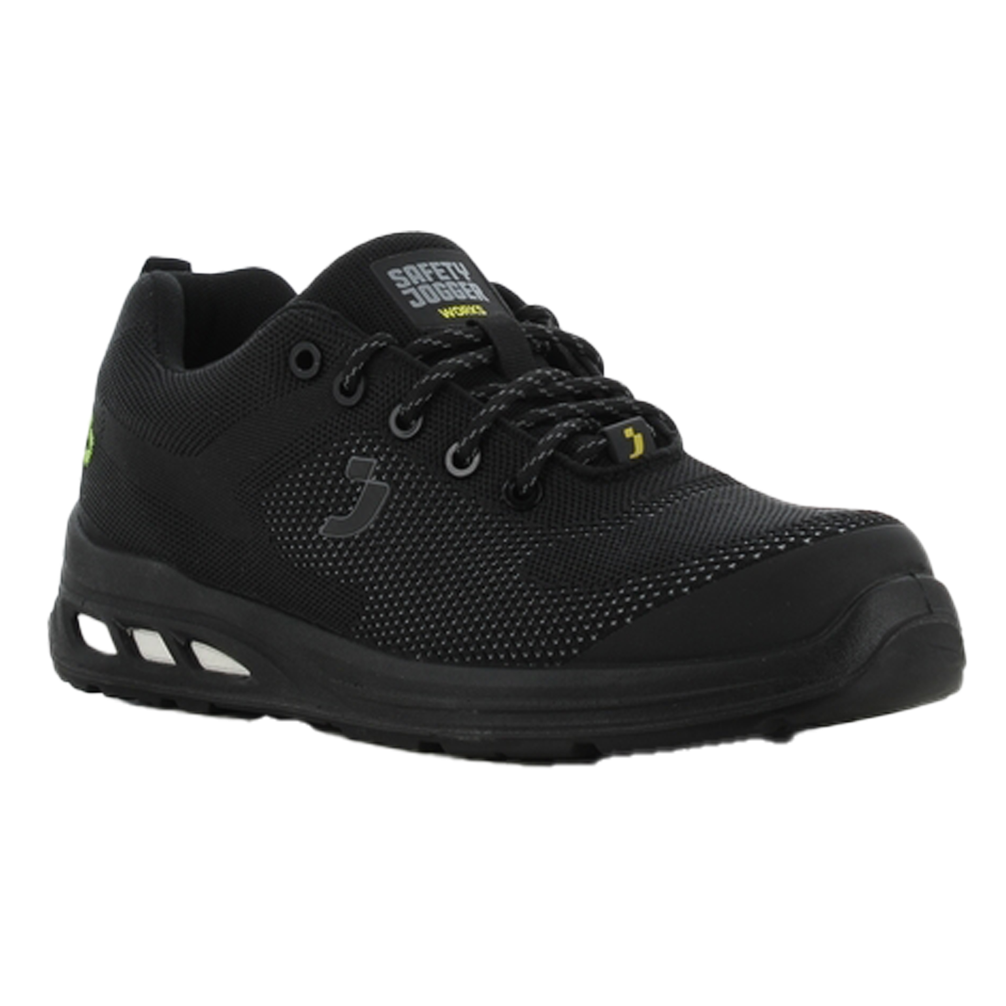 Calzatura bassa da lavoro Ecofitz S1P LOW - maglia riciclata - numero 45 - nero - Safety Jogger