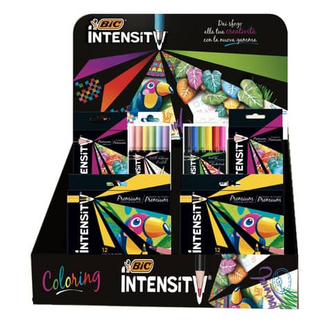 Espositore 40 matite colorate Bic Intensity Coloring colori assortiti 507447