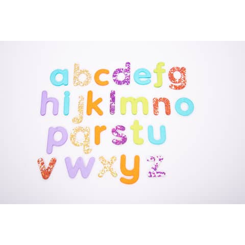 Set 26 lettere dell'alfabeto Commotion TickiT - acrilico trasparente nei colori dell'arcobaleno glitterate - 72433