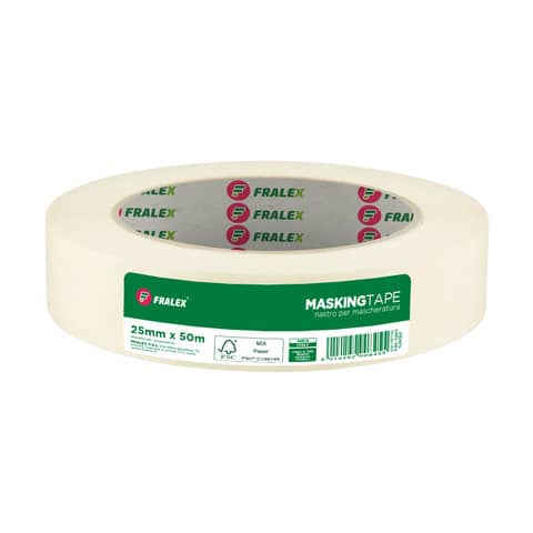 Nastro per mascheratura Fralex in carta colore avorio 25 mm x 50 m 60SF040050WP1592P