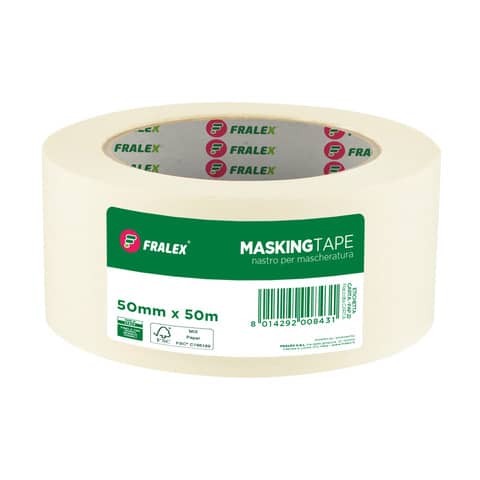 Nastro per mascheratura Fralex in carta colore avorio 50 mm x 50 m 60SF080050WP1594P