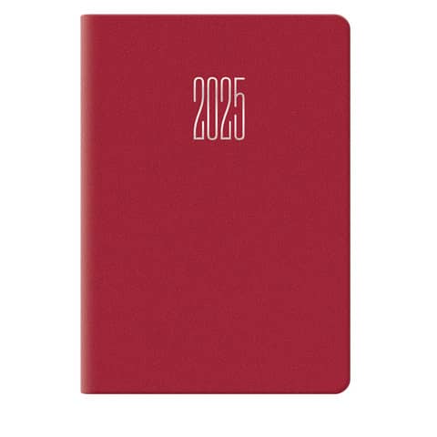 Agenda 2025 Castelli bigiornaliera gommato 6,6x9,9 cm rosso 25-049100403C