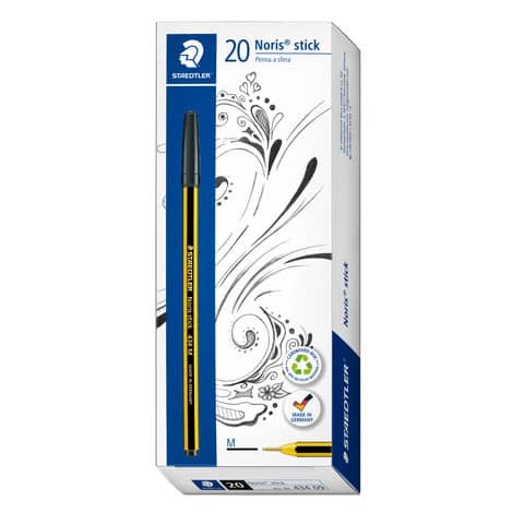 Penna a sfera Staedtler Noris Stick 434 in conf. 20 penne nero 434F-09