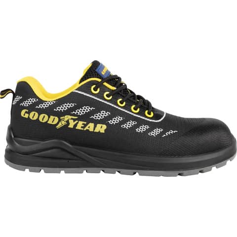 Scarpe antinfortunistiche in tessuto knit Goodyear GY STRIPE S1P nero-giallo TG.40 - 735340