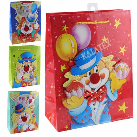 Shopper Saemec Clown 4 soggetti conf. 12 pz 19x9x25 cm SC76781