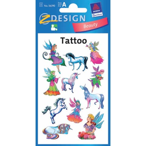 Tatuaggi Avery Kid assortiti - 1 foglio - elfi 56390