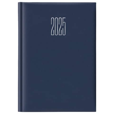 Agenda 2025 giornaliera quadretti gommato 14,5x20,5 cm blu 25-064200401C