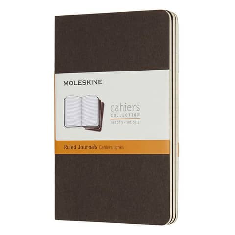 Taccuino Moleskine Cahier set 3 pezzi - pagine a righe - nero cahier