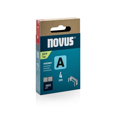 Punti tipo A 53/4 Novus per fissatrice conf. 1800 pz - a filo sottile H205304