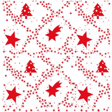 Tovaglioli pura cellulosa 3 veli Dopla Red Xmas conf. 30 pz 33x33 cm 18422