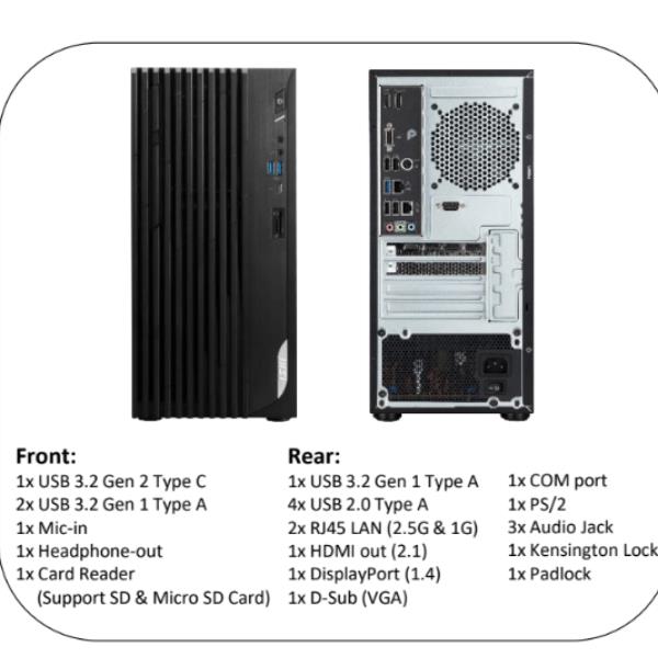 Pro dp180 14a-640it pc fisso con wi-fi6e e lan doppia 4711377223706